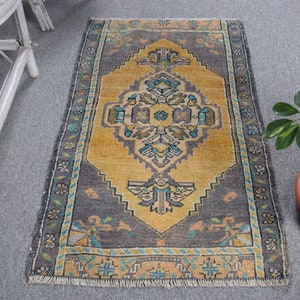 Vintage Rug, Turkish Rug, Small Rug, Anatolian Rug, Rugs For Bathroom, 1.8x3.1 ft Gray Rug, Oushak Rug, Entry Rug, Vintage Decor,  10234