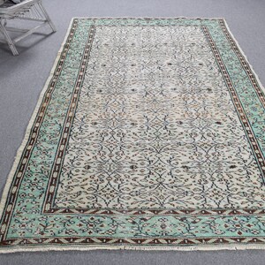 Vintage Rug, Turkish Rug, Large Rug, Antique Rugs, Rugs For Salon, 5.1x8.5 ft Beige Rug, Wool Rug, Anatolian Rug, Large Oushak Rug,  10162