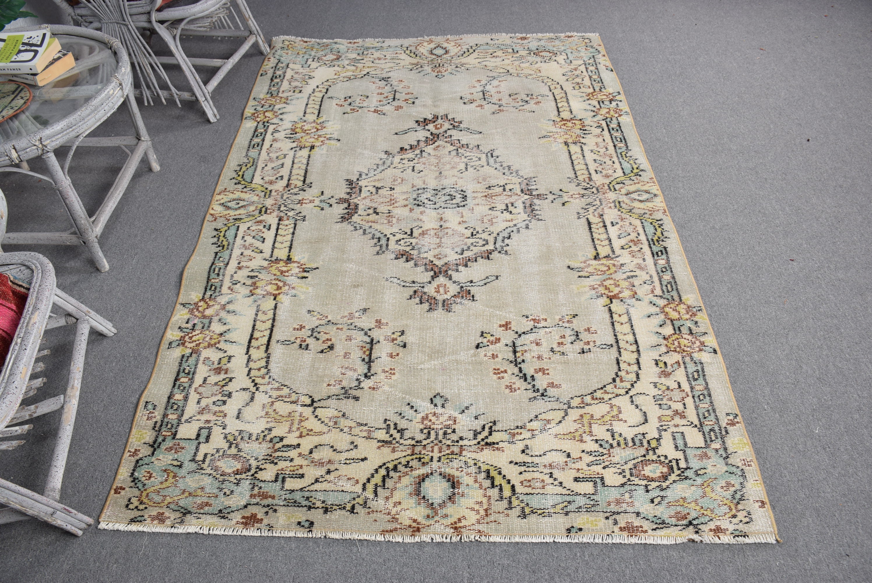 55.5×101&quot;Bubble&quot; ViNTAGE TURKiSH RUG Vintage Rug, 2.5 X 12.7 Ft, Turkish Rug, Runner Rug, Oushak