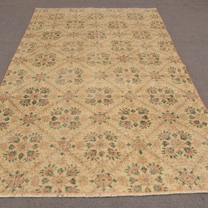 Turkish Rug, Large Rug, Vintage Rug, Antique Carpet, 63x102 inches Beige Carpet, Wool Salon Carpet, Handmade Living Room Rugs,  9039