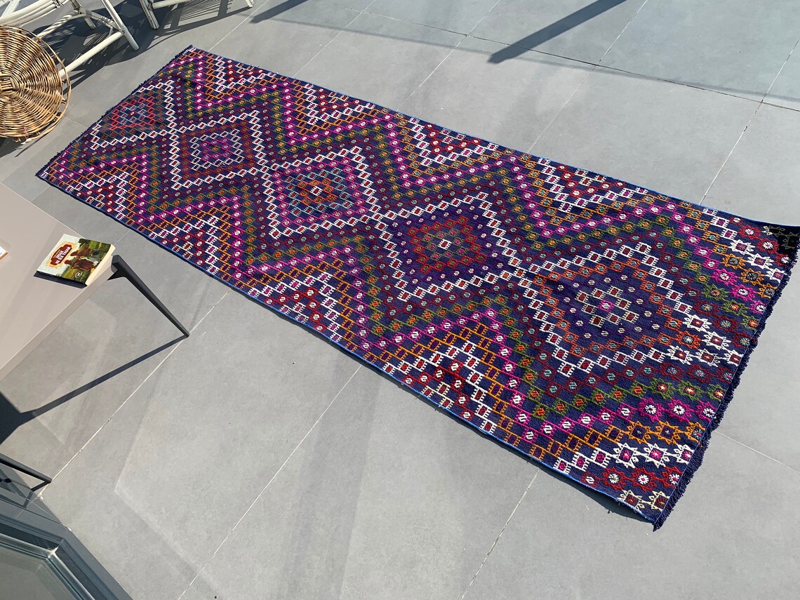 Navy Rug Navy Kilim Rug Turkish Kilim Rugs Vintage Kilim Etsy UK