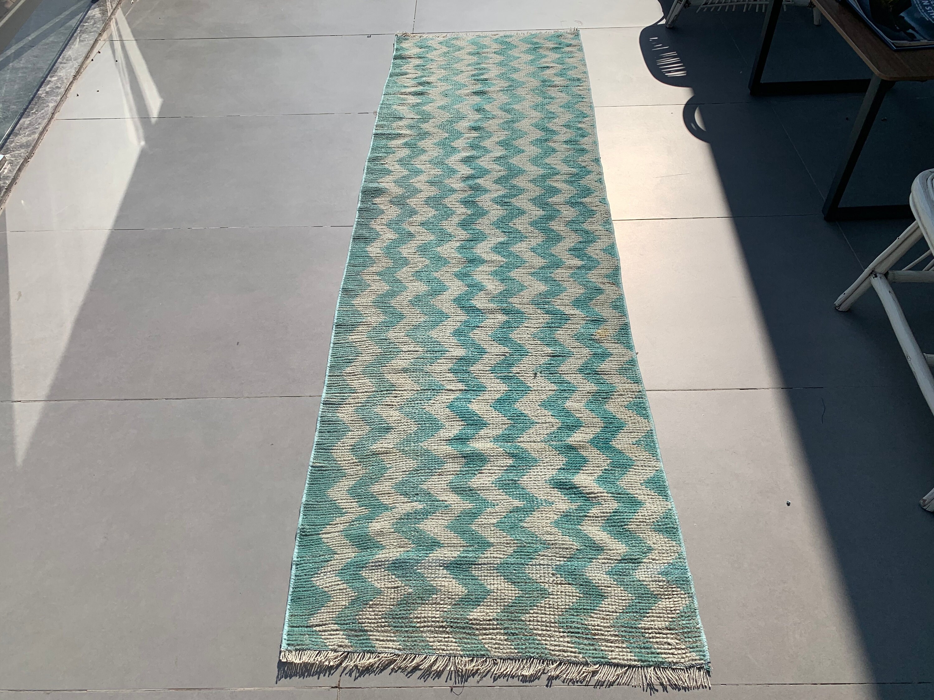 Turquoise Rug Runner Rug Turkish Rug 2.3x7.5 feet | Etsy