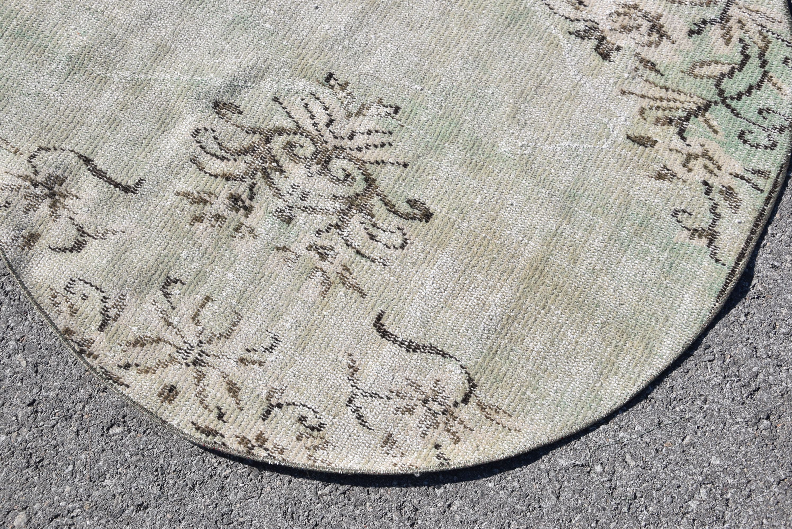 Turkish Rug Muted Rug 3.6x3.6 feet Vintage Rug Small Rug Etsy