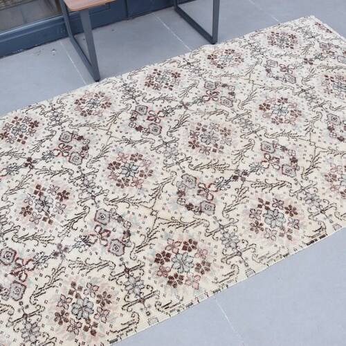 Turkish Rug, 4x7.1 feet, Anatolian Rug, Area shops Rug, Salon Rug, Home Decor, Wool Rug, Vintage Rug, White,Antique Rug, Oriental Rug, PR-3114