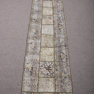 2x8 Runner Rugs, Patchwork Rug, Vintage Rug, Turkish Rug, Antique Rug, Rugs For Corridor, 1.9x8 ft Brown Rug, Oriental Wool Rug, Boho Rug,