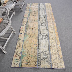 Patchwork Rug, Vintage Rug, 2.8x7.7 ft Runner Rug, Turkish Rug, Oushak Rugs, Rugs For Stair, Orange Anatolian Rugs, Gift For Him,  10006