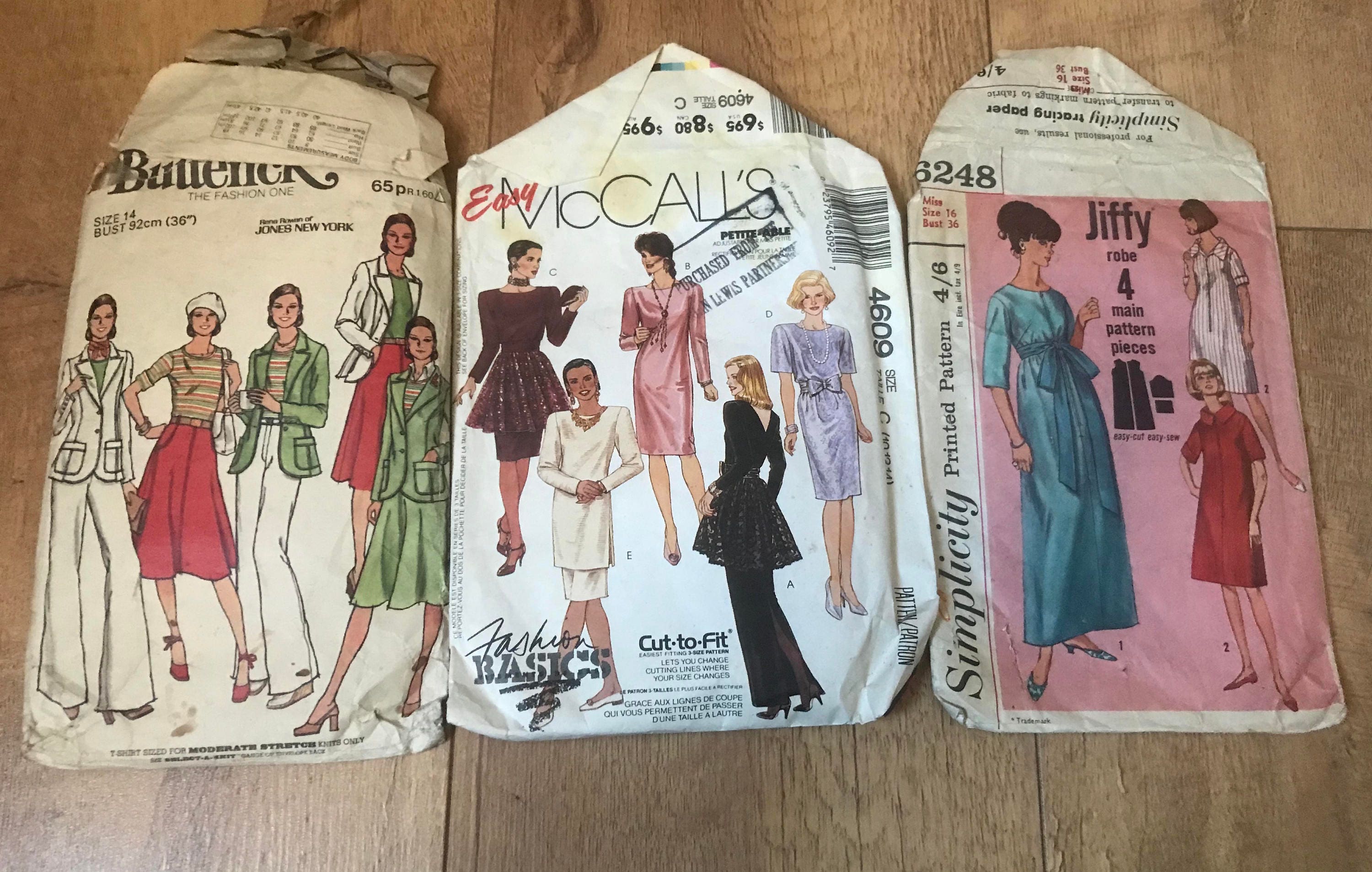 Vintage Clothing Patterns from Various Years with Extra's Etsy