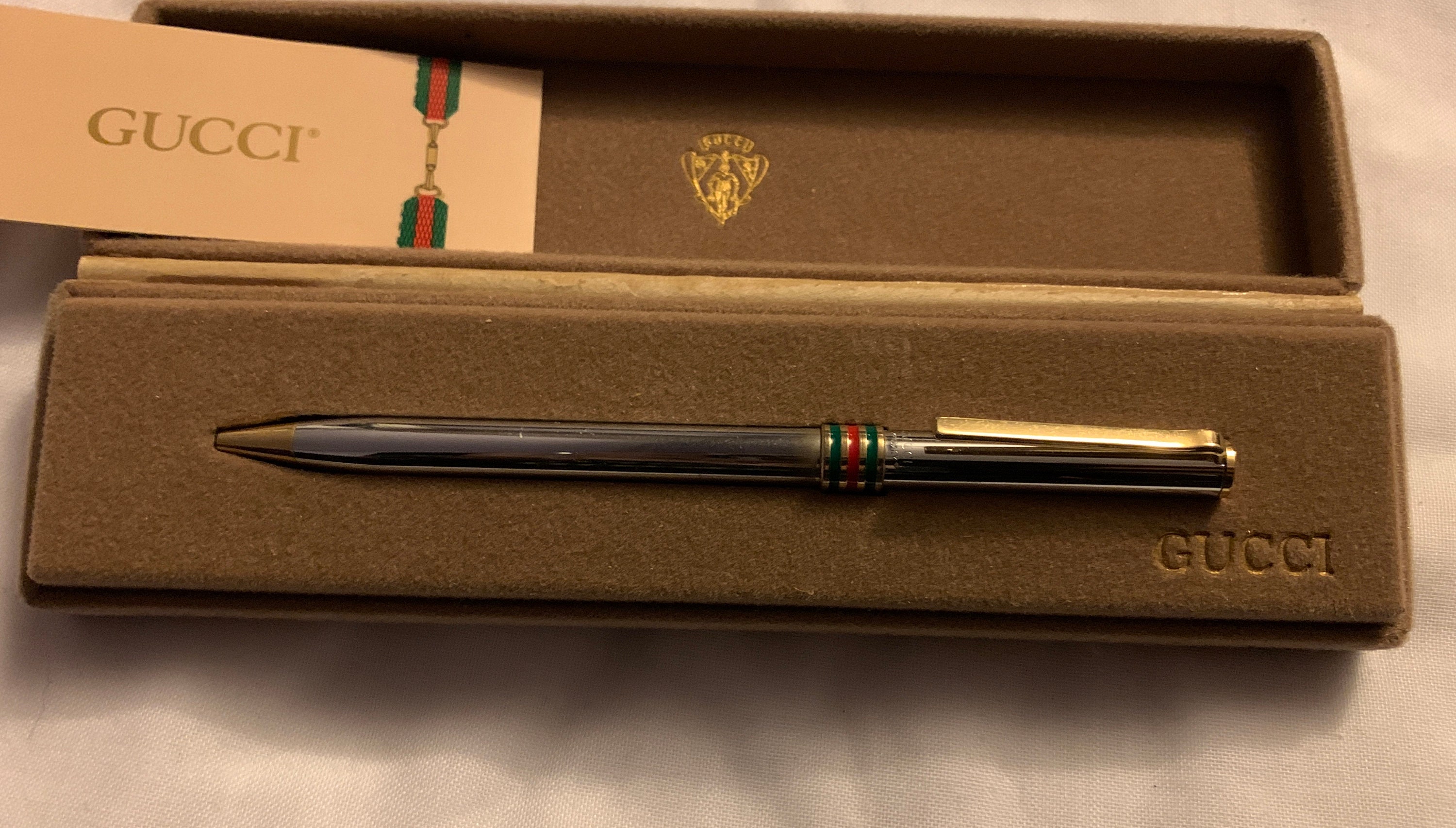 A Vintage Gucci Ballpoint Pen in Original Box With Leaflet 