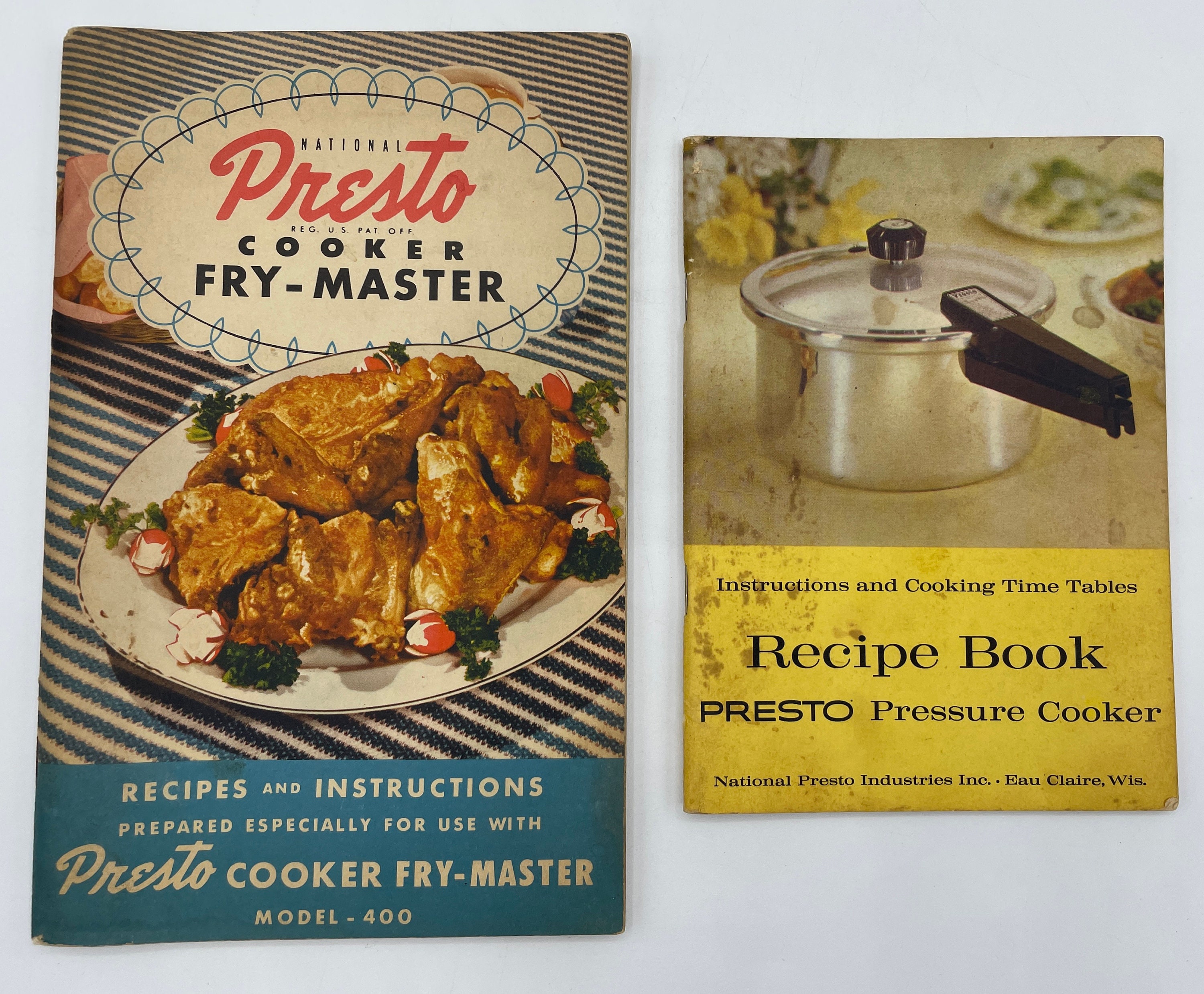 2 Vintage Presto Booklets Fry master Model 400 and Pressure Cooker Recipe Books Instructions Etsy