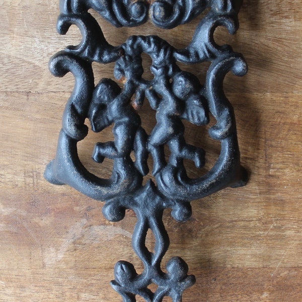 Dessous de plat en fonte Vintage, Design ange, noir