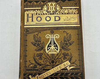 Antique 1881 Poetical Works of Thomas Hood | Victorian Gilt Poetry Book | Decorative Lippincott Edition with Some Damage | Fancy Decor Book