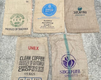 Large GUATEMALA Coffee Bean Burlap Bag Sack Wall Art 30" X 17" 
