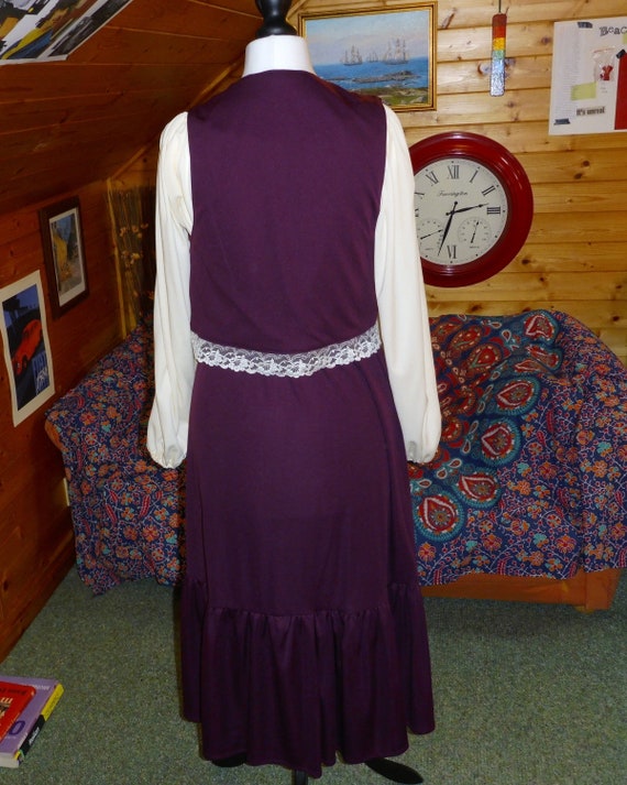 1970s Burgundy and Cream Richard Shops Dress and … - image 7