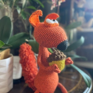 Crochet Squirrel Plushie: Handmade Whimsical Woodland Toy