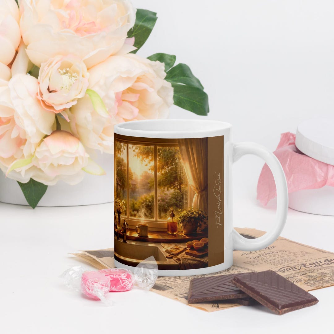 Window Mug Sunlit Morning Window Mug, Cozy Kitchen Coffee Cup, Golden Light Home ...