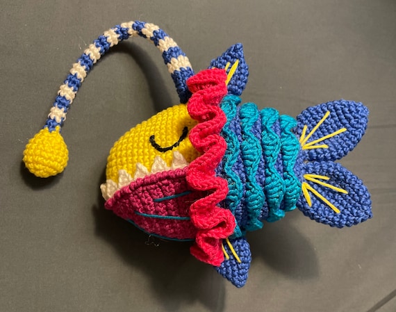 Crochet Sunny anglerfish/ fish. | Etsy