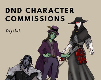 Ilustración personalizada de personaje de D&D: Encargo digital de cuerpo completo (descarga digital)