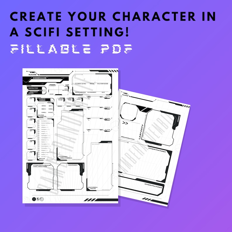 Sci-fi Themed Dnd 5e Character Sheet // PDF Compatible With Fifth ...