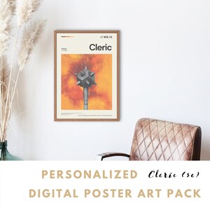 Poster di arte del chierico D&D di metà secolo moderno: tutti i domini (PDF scaricabile in formato A3)