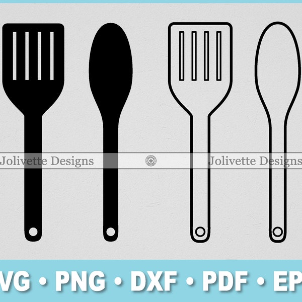 Spatula, Spoon, Utensils, Kitchen, Chef, Cooking Clip Art, Clipart, Design, Svg Files, Png File, Eps, Dxf, Pdf, Silhouette, Cricut, Cut File