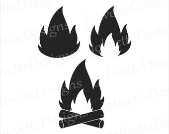 Fire, Flame, Campfire SVG, Clip Art, Clipart, Design, Svg Files, Png Files, Eps Files, Dxf Files, Pdf Files, Silhouette File, Cricut, Cut