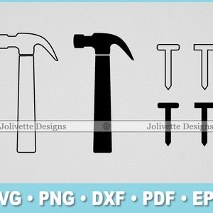 Hammer, Nail, Nails, Tool, Carpenter, Clip Art, Clipart, Design, Svg Files, Png Files, Eps, Dxf, Pdf Files, Silhouette, Cricut, Cut File