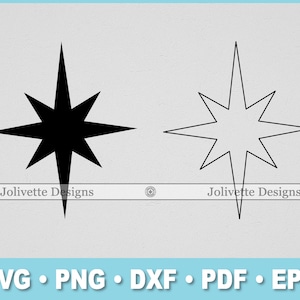 Christmas Star, North Star, Jesus, Religion, Religious, Clip Art, Clipart, Design, Svg Files, Png, Eps, Dxf, Pdf, Silhouette Cricut Cut File