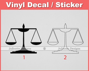 Scale of Justice, Balance, Lawyer, Weight, Decal, Car Decal, Laptop Decal, Yeti Decal, Sticker, Vinyl