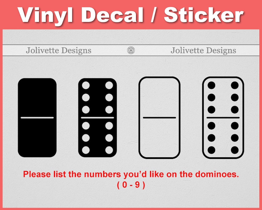 Dominoes, Bones, Tile, Domino, Game, Decal, Car Decal, Laptop Decal