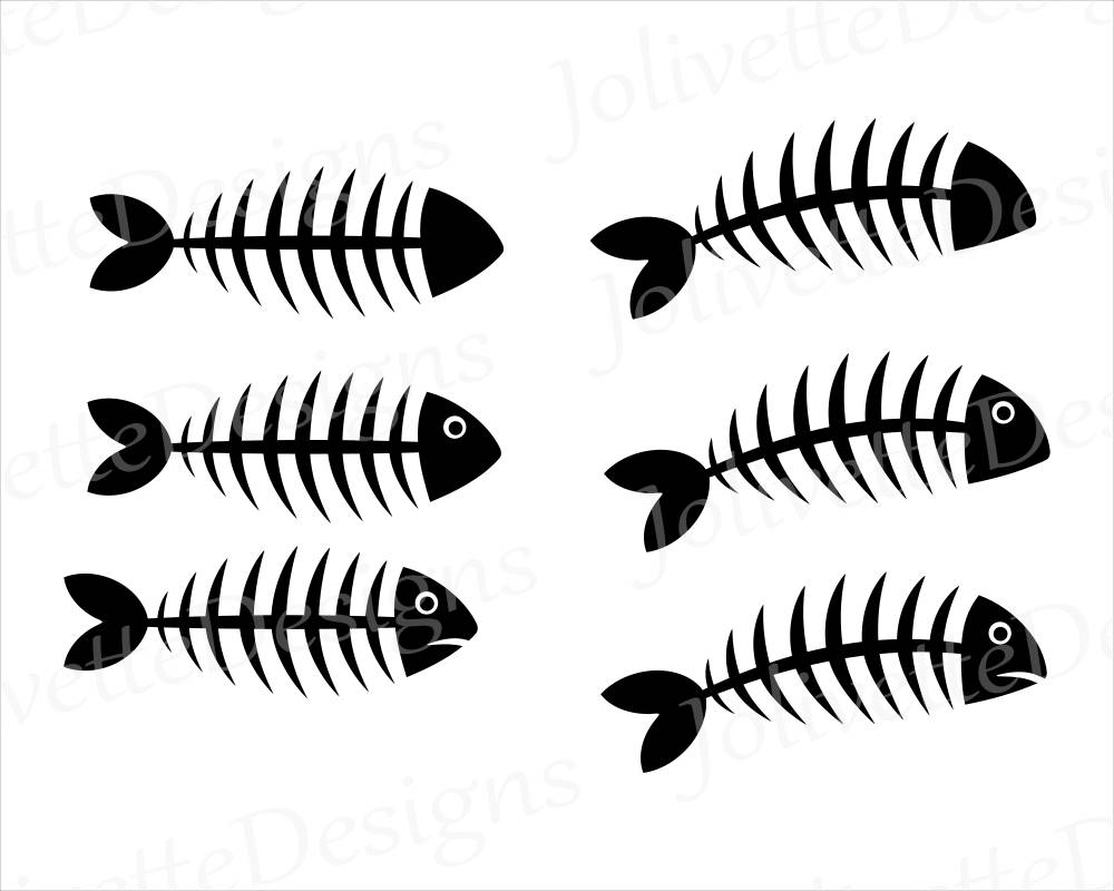 Download Fish Dead Fish Fish Bones SVG Clipart Clip Art Design | Etsy