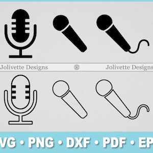 Mikrofon, Mikrofon, Musik, Rap, Schallplatte, Clip Art, Clipart, Design, SVG-Dateien, Png-Dateien, Eps, Dxf, Pdf-Dateien, Silhouette, Cricut, Cut File