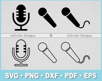 Microphone, Mic, Music, Rap, Record, Clip Art, Clipart, Design, Svg Files, Png Files, Eps, Dxf, Pdf Files, Silhouette, Cricut, Cut File