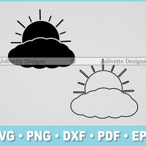 Sun, Clouds, Sunshine, Daylight, Daytime, Clip Art, Clipart, Design, Svg Files, Png Files, Eps, Dxf, Pdf Files, Silhouette, Cricut, Cut File