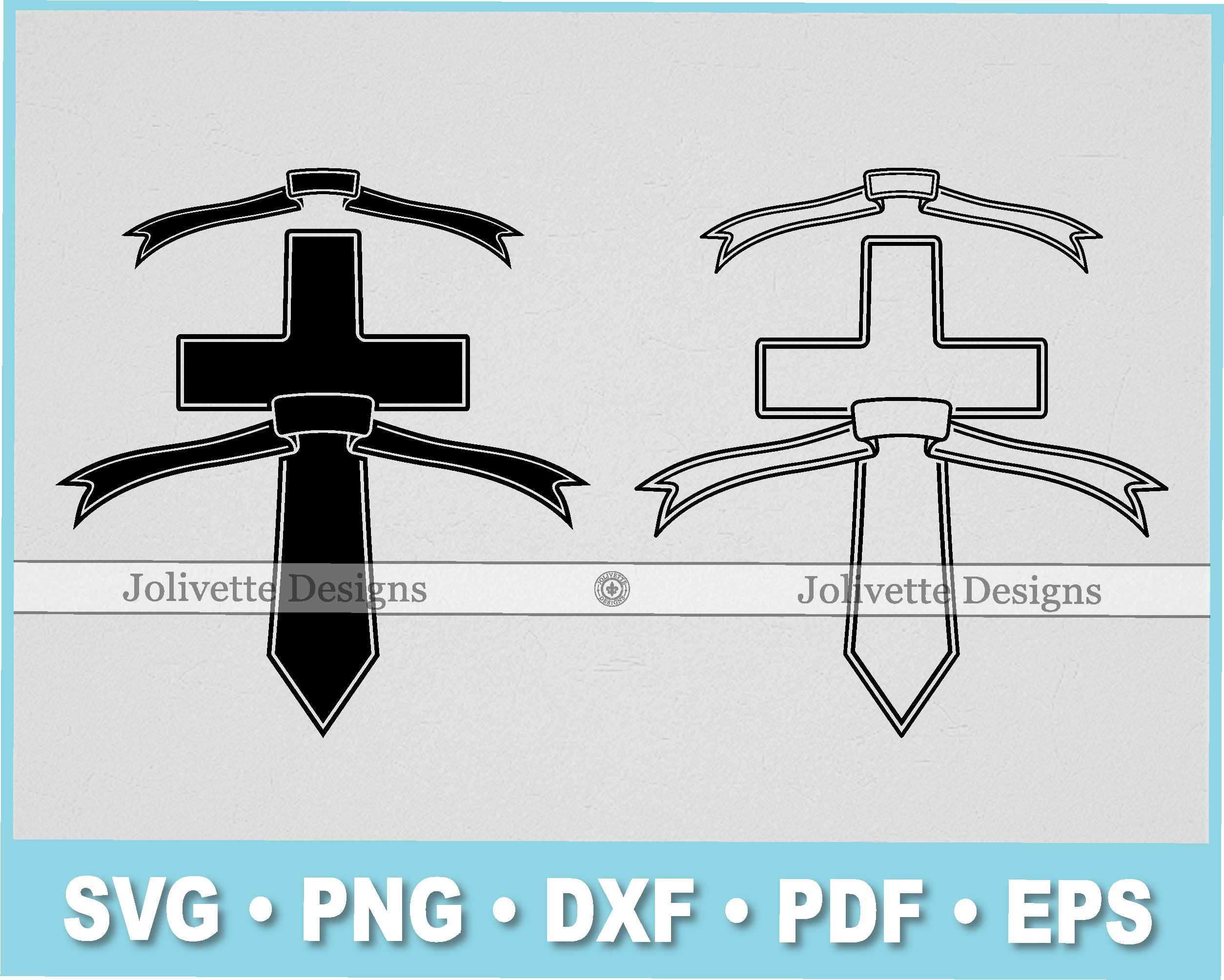 Cross And Banner Drawings