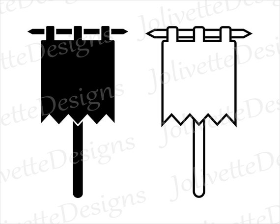 Medieval Banner Banner Sign Pole Clip Art Clipart Design Etsy