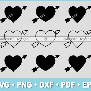 Herz, Pfeil, Valentine, Liebe, Valentinstag, Clip Art, Clipart, Design, SVG-Dateien, Png-Dateien, Eps, Dxf, Pdf, Silhouette, Cricut, Cut File