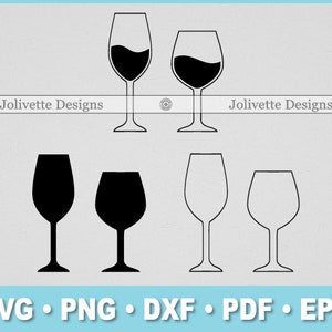 Wijn, Wijnglas, Glazen, Illustraties, Clipart, Ontwerp, Svg-bestanden, Png-bestanden, Eps-bestanden, Dxf-bestanden, Pdf-bestanden, Silhouetbestanden, Cricut, Knippen