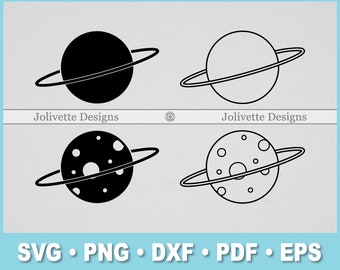 シンプルな惑星、惑星、宇宙、月、土星、クリップ アート、クリップアート、デザイン、SVG ファイル、PNG ファイル、EPS、DXF、PDF、シルエット、Cricut、カット ファイル