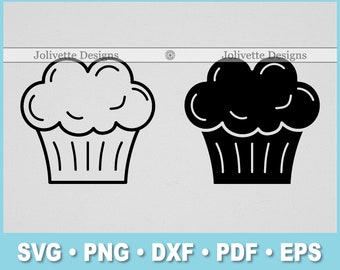 Muffin, Cupcake, Bake, Süßigkeiten, Bäckerei, Clip Art, Clipart, Design, SVG-Dateien, Png-Dateien, Eps, Dxf, Pdf-Dateien, Silhouette, Cricut, Cut File