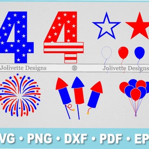 4th of July, Fourth, Patriot, Fireworks, Independance Day, Balloon Clip Art, Clipart, Svg Files, Png, Dxf, Pdf File, Silhouette, Cricut, Cut