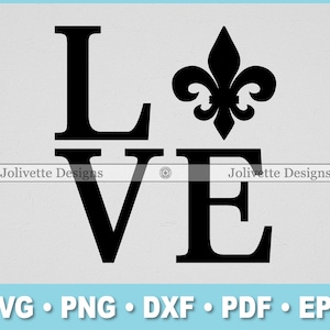 Amor, Flor de Lis, Louisiana, Nova Orleans, Clip Art, Clipart, Design, Arquivos Svg, Arquivos Png, Eps, Dxf, Pdf, Silhueta, Cricut, Arquivo Cortado