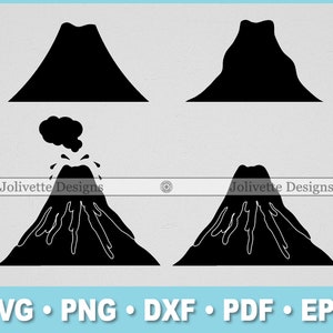 Volcano, Lava, Smoke, Mountain, Clip Art, Clipart, Design, Svg Files, Png Files, Eps, Dxf, Pdf Files, Silhouette, Cricut, Cut File, Vector