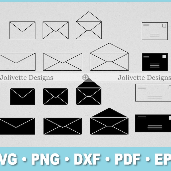 Envelope, Mail, Letter, Clip Art, Clipart, Design, Svg Files, Png Files, Eps, Dxf, Pdf Files, Silhouette, Cricut, Cut File