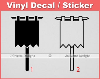 Medieval Banner, Banner, Sign, Pole, Decal, Car Decal, Laptop Decal, Yeti Decal, Sticker, Vinyl