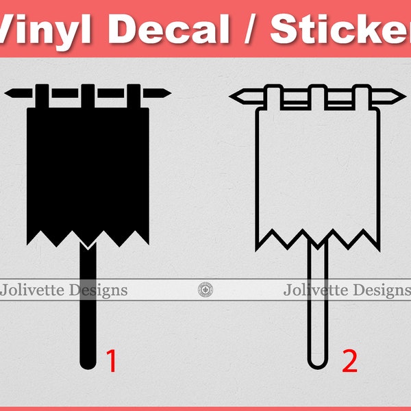 Medieval Banner, Banner, Sign, Pole, Decal, Car Decal, Laptop Decal, Yeti Decal, Sticker, Vinyl