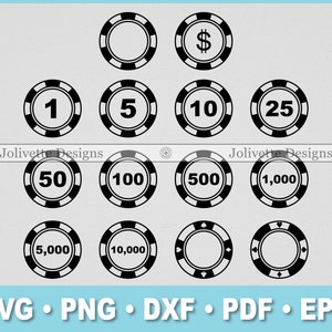 jetons de casino, jetons de poker, argent, jeu clip art, clipart, design, fichiers svg, fichiers png, eps, dxf, fichiers pdf, silhouette, cricut, fichier coupé