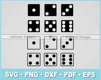 Tärningar, Kub, Craps, Spel, Spel, Clip Art, Clipart, Design, Svg-filer, Png-filer, Eps, Dxf, PDF-filer, Siluett, Cricut, Klippfil