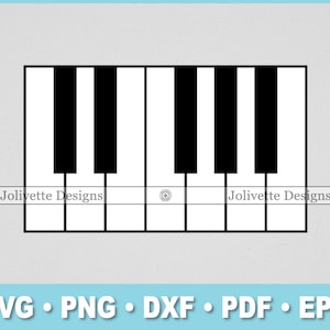 Op de afbeelding: Zwarte en witte pianotoetsen, een eenvoudig grafisch ontwerp voor een muziekthema knutselproject.