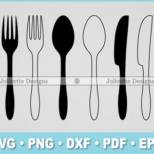 Puede incluir: Un conjunto de seis recortes de silueta negra de un tenedor, una cuchara y un cuchillo. Los recortes están dispuestos en una fila, con el tenedor a la izquierda, la cuchara en el medio y el cuchillo a la derecha. Los recortes son simples y elegantes, y serían perfectos para una variedad de proyectos de manualidades.