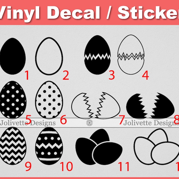 Egg, Easter Eggs, Cracked Egg, Chevron, Polka Dot, Decal, Car Decal, Laptop Decal, Yeti Decal, Sticker, Vinyl